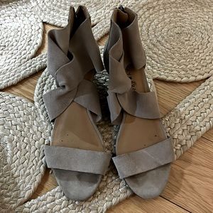 Beige Lucky Brand sandals with small heel